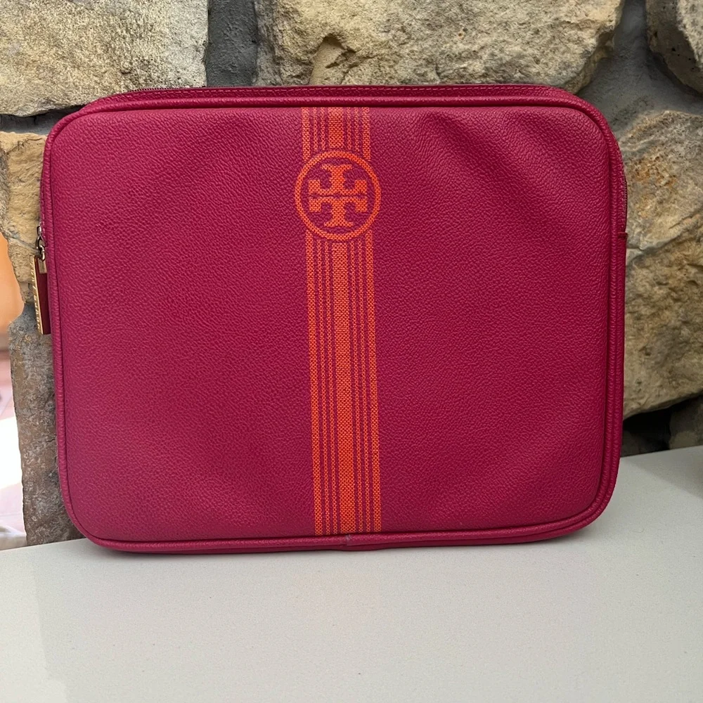 Tory Burch Leather Ipad Kindle Tablet Case Pouch